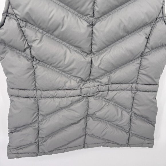 Athleta Full Zip Quilted Puffer Vest Womens Medium Gray Nylon Goose Down Pockets - Picture 7 of 10